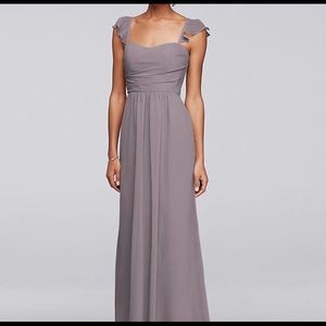 David’s Bridal Flutter Cap Sleeve Dress